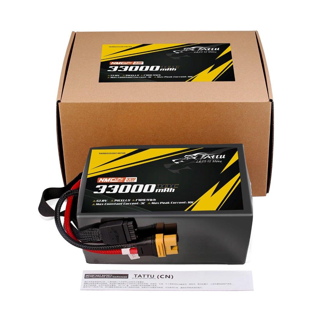 Tattu Semi-solid 330Wh/kg 33000mAh 10C 51.8V 14S1P Lipo Battery Pack, AS150U-F - 5