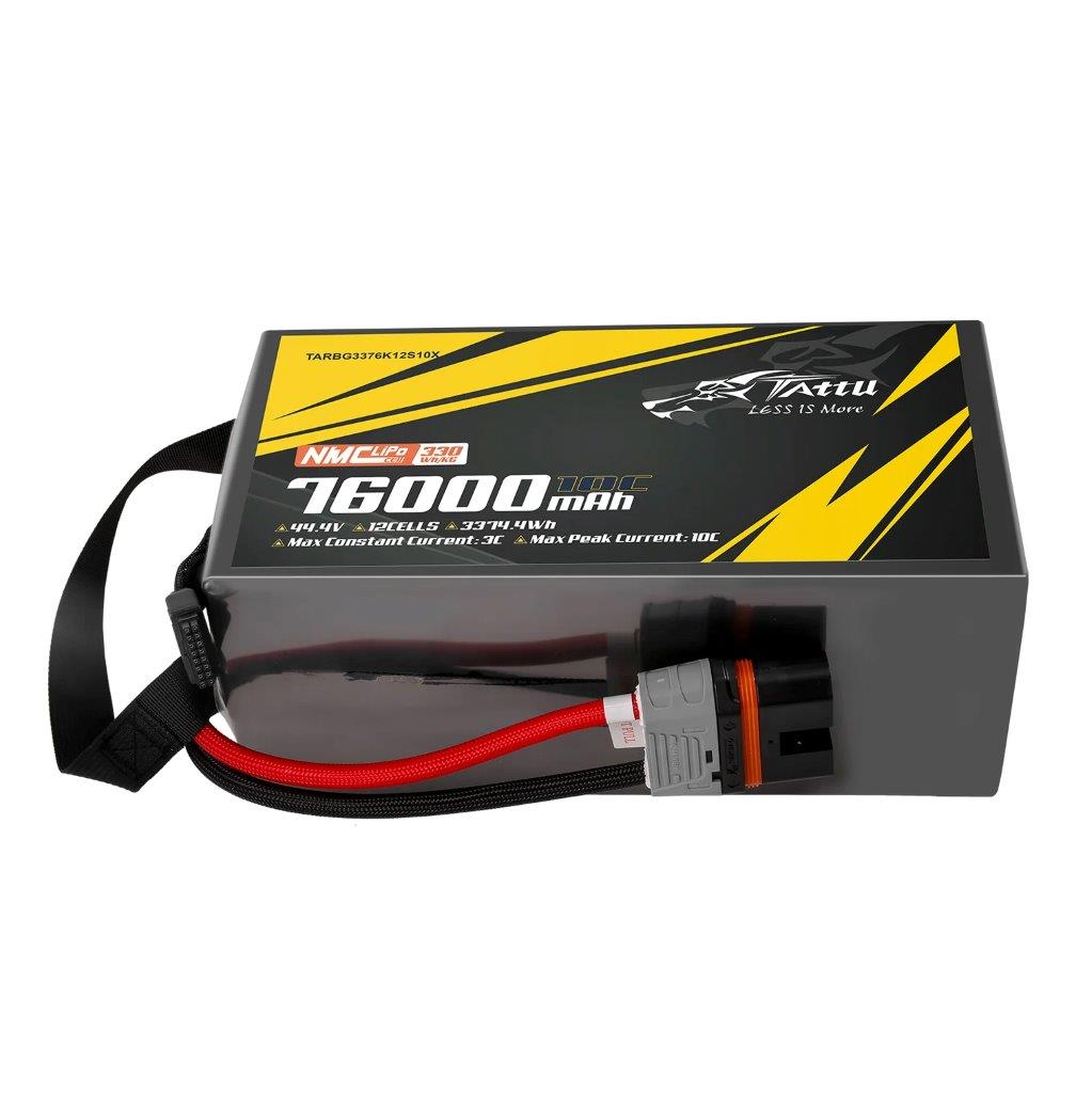 Tattu Semi-solid 330Wh/kg 76000mAh 10C 44.4V 12S1P Lipo Battry Pack, QS12-S plug