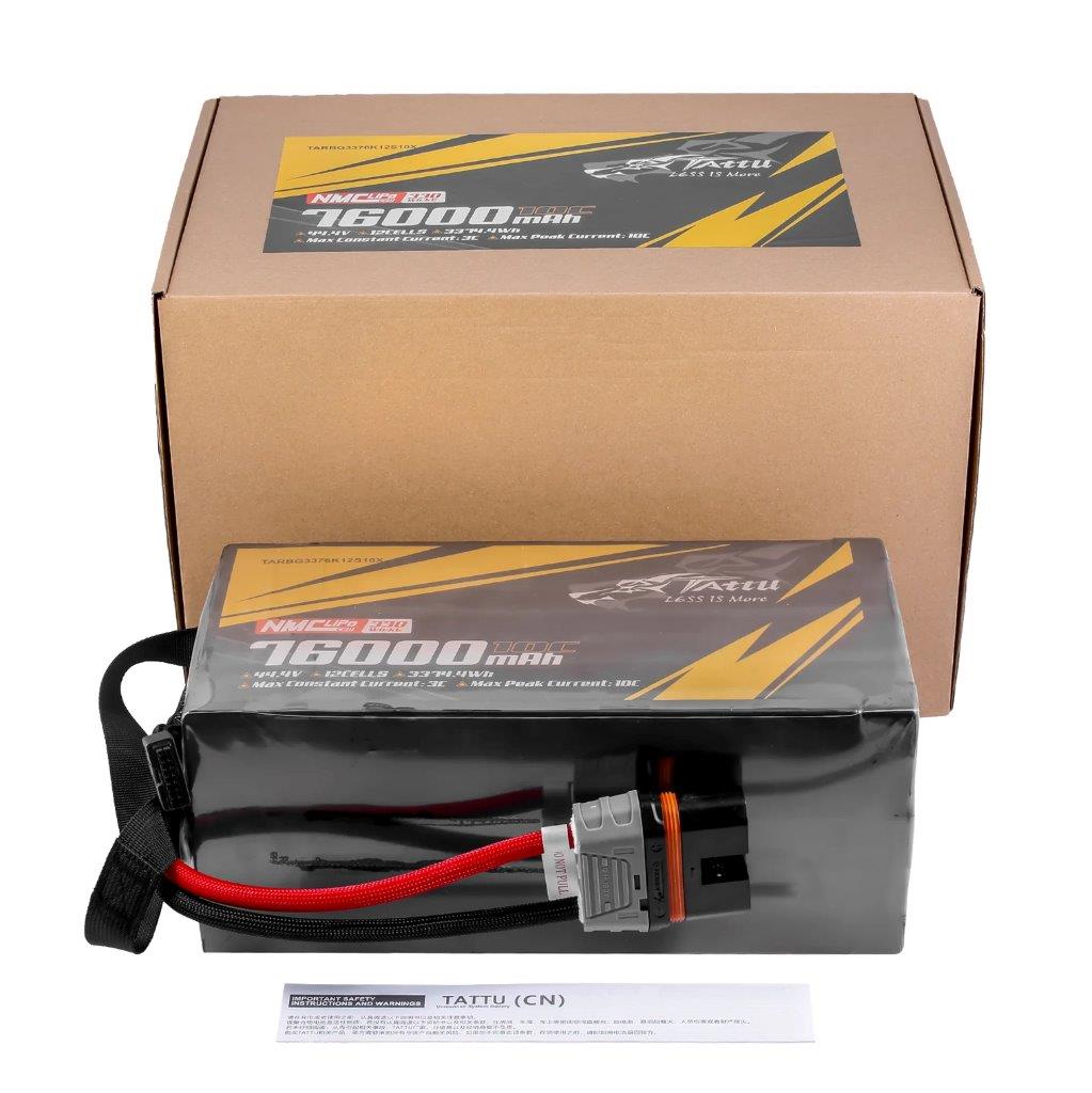 Tattu Semi-solid 330Wh/kg 76000mAh 10C 44.4V 12S1P Lipo Battry Pack, QS12-S plug - 5
