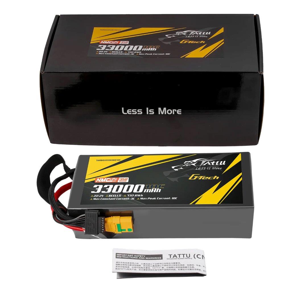 Tattu Semi-solid 350Wh/kg 33000mAh 10C 22.2V 6S1P G-Tech Lipo Batt Pack, XT90-S - 5