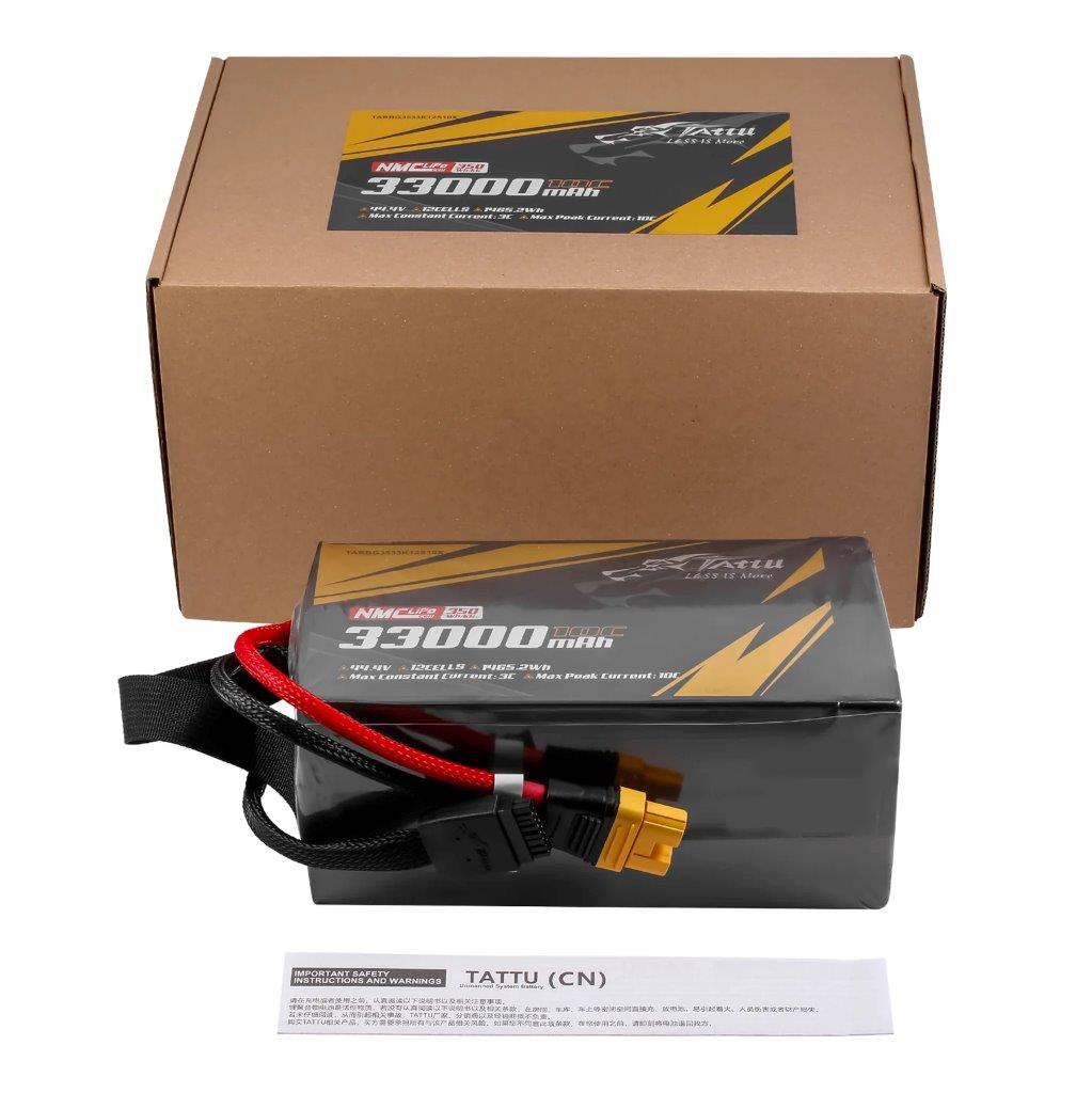 Tattu Semi-solid 350Wh/kg 33000mAh 10C 44.4V 12S1P Lipo Battery Pack w/ AS150U-F - 5