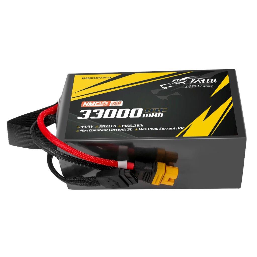 Tattu Semi-solid 350Wh/kg 33000mAh 10C 44.4V 12S1P Lipo Battery Pack w/ AS150U-F