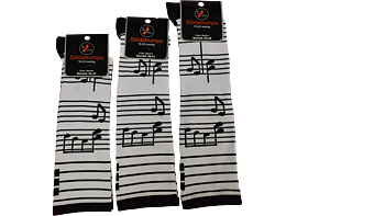 Stödstrumpa 18-22mmHg - Vit med Musikmotiv -Noter- 2 par 250 kr - 1 par 135 kr  - Utan tåsöm- förstärkt tå och häl