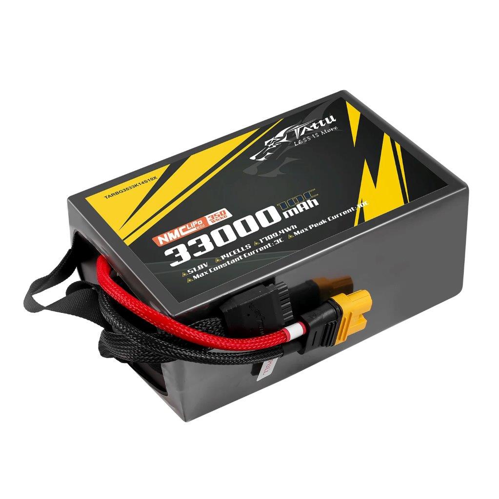 Tattu Semi-solid 350Wh/kg 33000mAh 10C 51.8V 14S1P Lipo Battery Pack w/ AS150U-F - 2