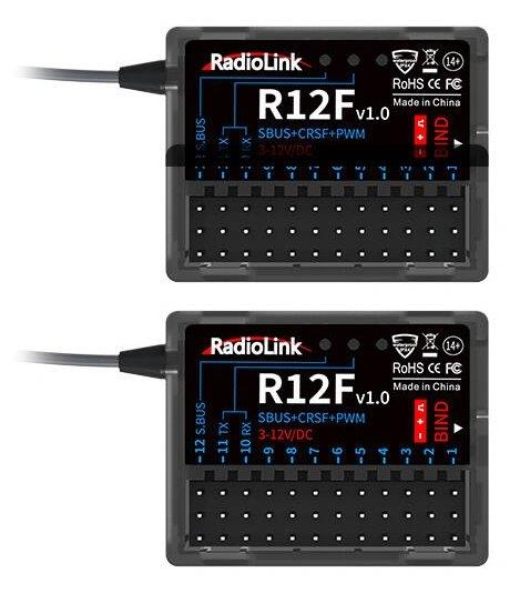 RadioLink T12D Mode-1 RC Sändare med 2x R12F Mottagare - 2