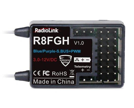 RadioLink Mottagare R8FGH 8-kanaler HV med Volt kabel