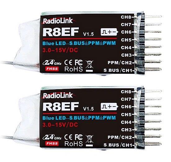 RadioLink T8S Mode-1 RC Sändare med LiPo & 2x R8EF Mottagare - 2
