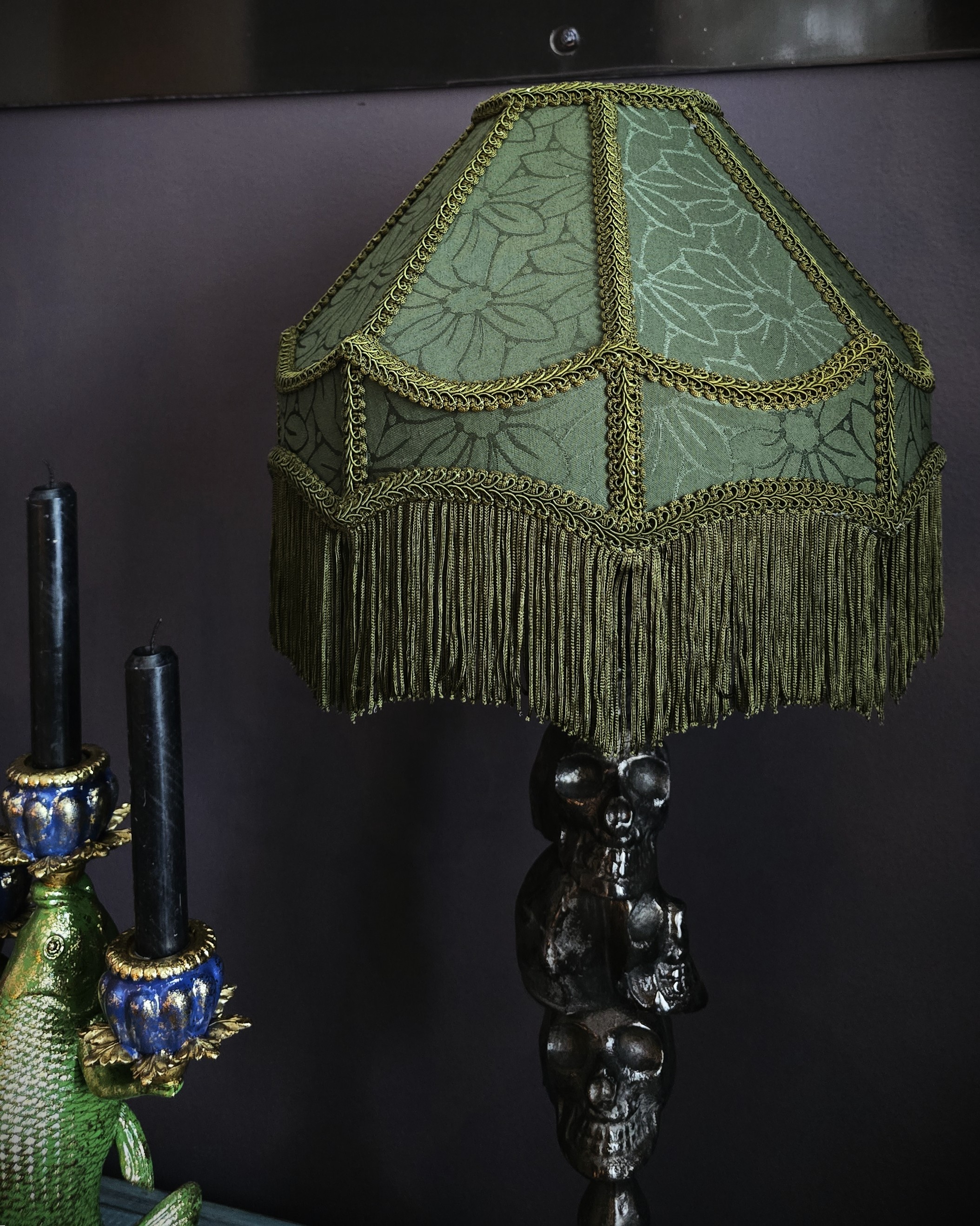 Lampskärm - Green Fringes - 4