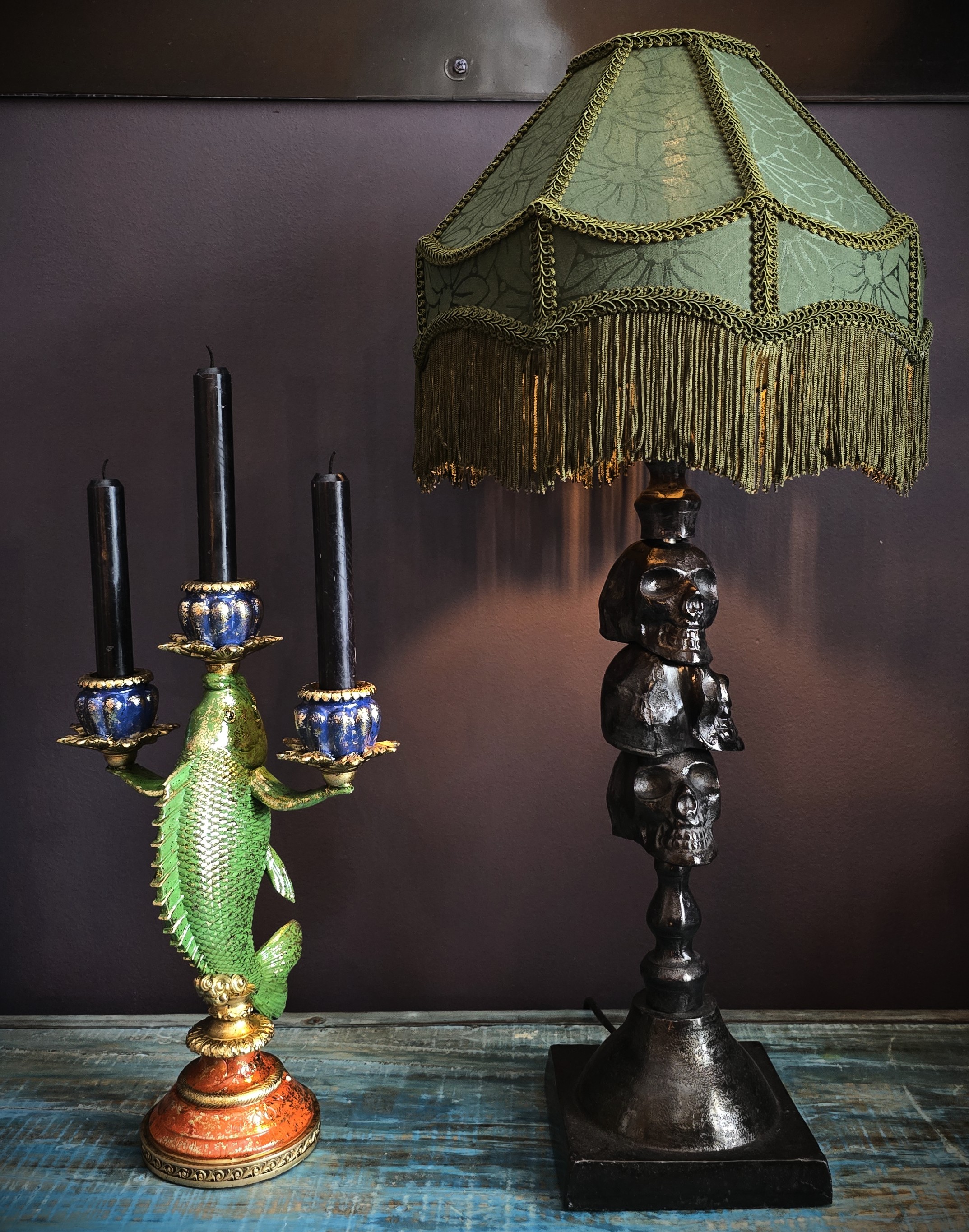 Lampskärm - Green Fringes - 2