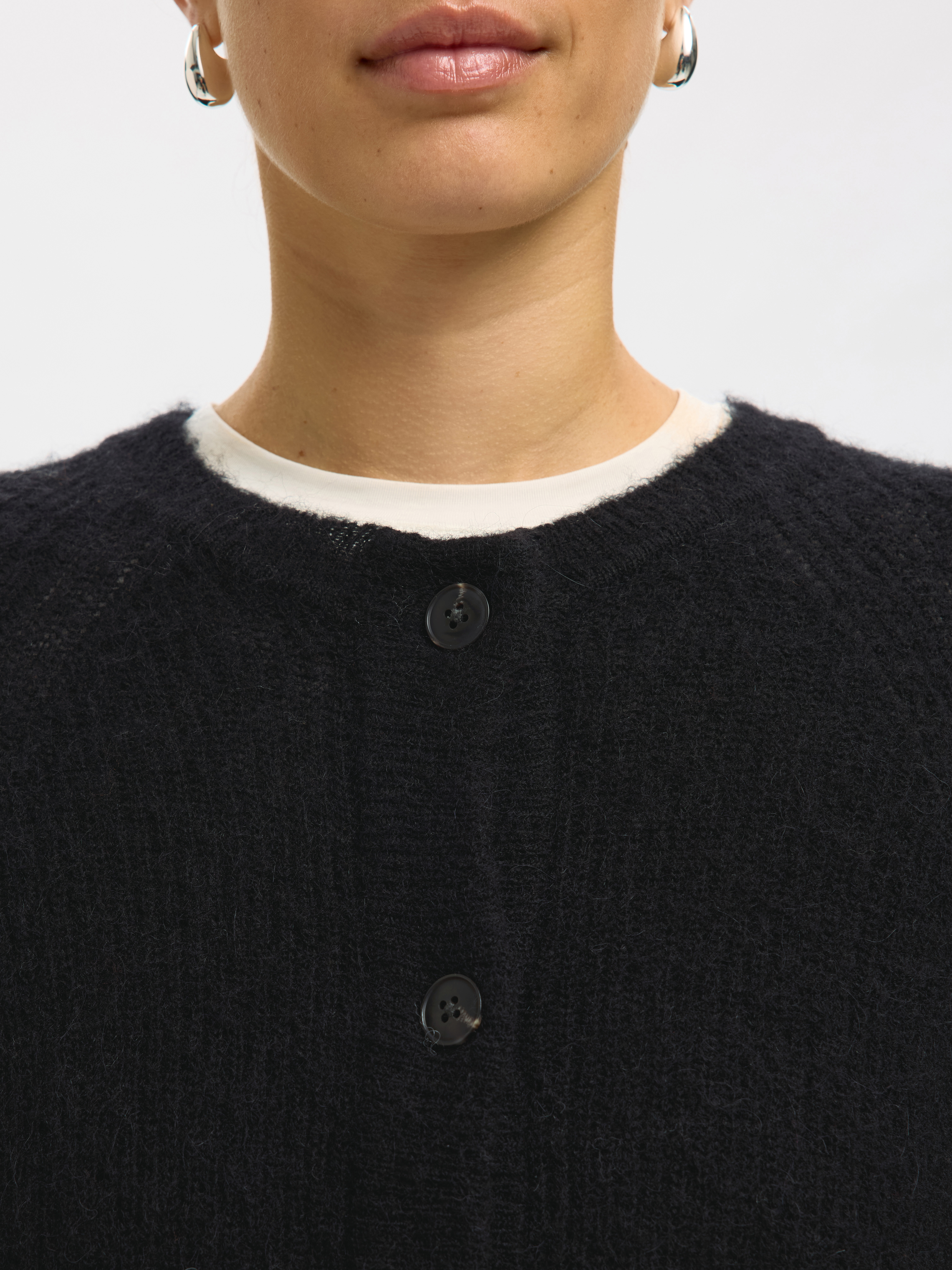 SLWLULU LS KNIT SHORT CARDIGAN NOOS Black - 9