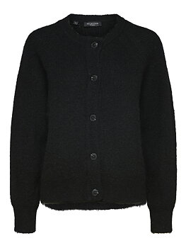 SLWLULU LS KNIT SHORT CARDIGAN NOOS Black