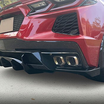 Hörnförlängningar för bakre stötfångare – blanksvarta (CORVETTE C8 20–26)