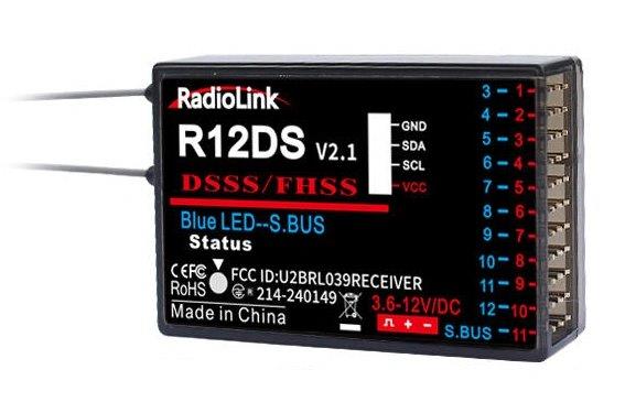 RadioLink Mottagare R12DS 12-kanaler (AT9, AT9S, AT10, AT10ll)