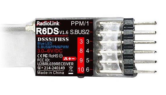 RadioLink Mottagare R6DS 6/10-kanaler (AT9, AT9S, AT10, AT10ll)