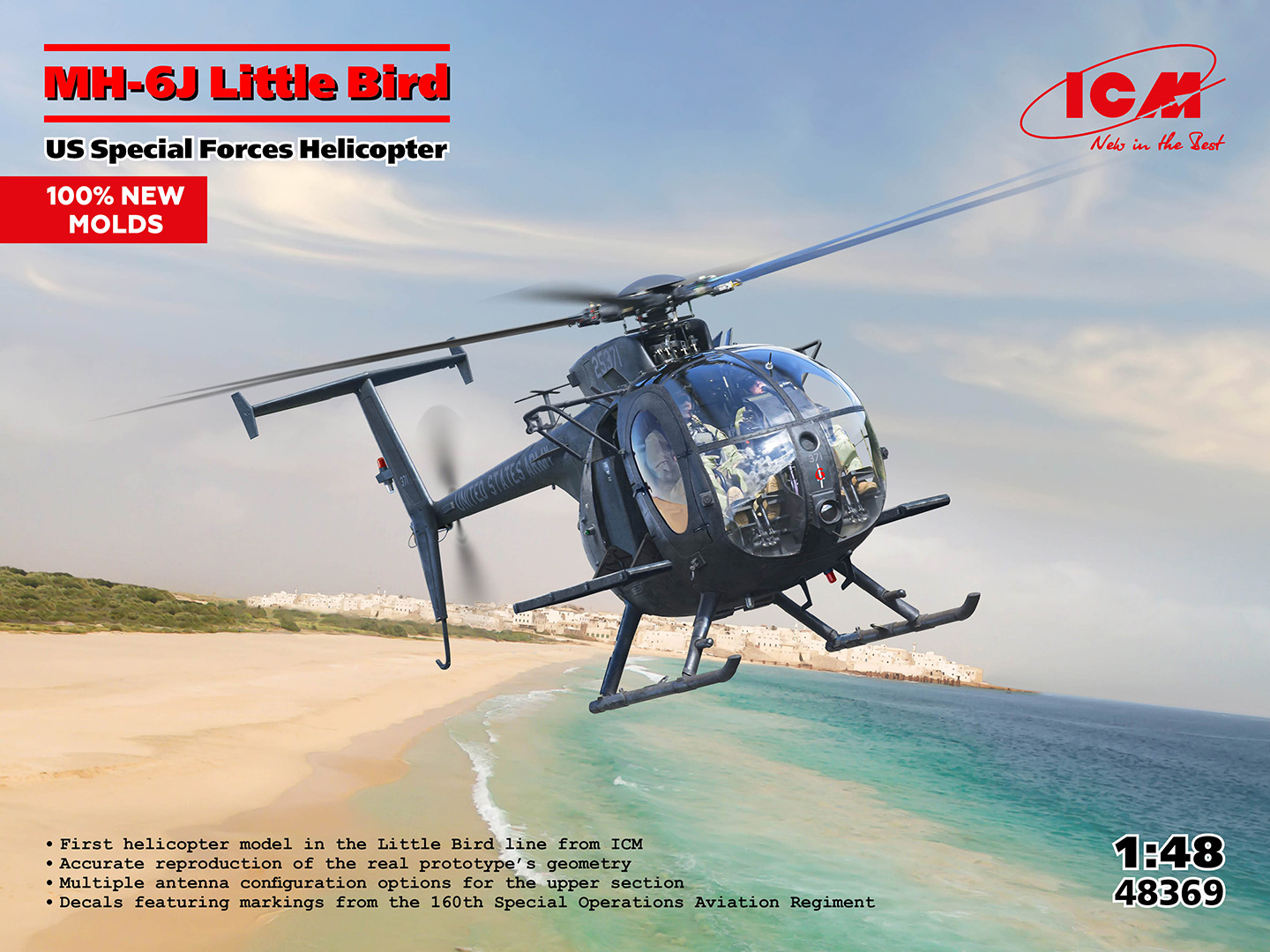 1/48 MH-6J Little Bird, US Special Forces Helicopter - 100% NEW MOLDS