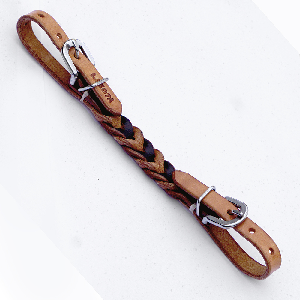 Curbstrap / Chinstrap Lakota, braided, natural/brown