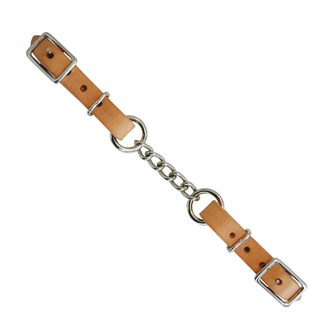 Curbstrap chain/leather Lakota, natural