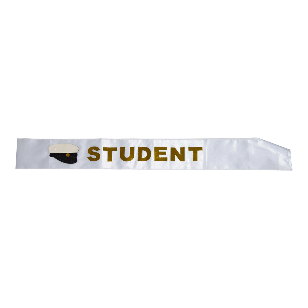 Sash "Student" White/Gold