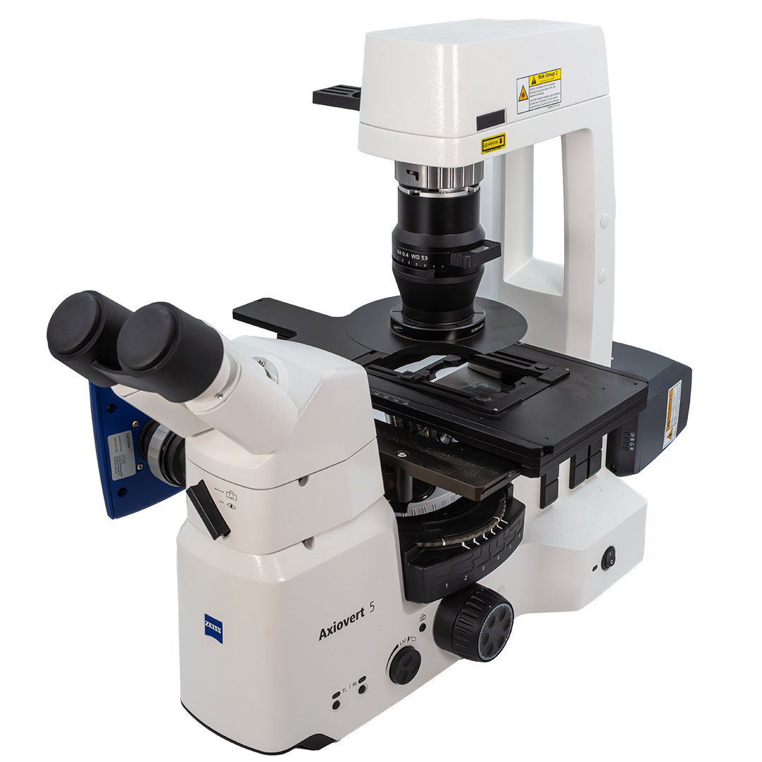 Zeiss Axiovert 5 inverterat fluorescensmikroskop - NYSKICK, BEGAGNAT