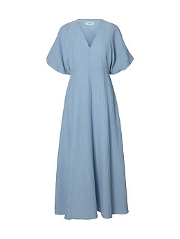 SLWMADDIE SS CLOSED BACK MIDI DRESS NOOS Dusty Blue