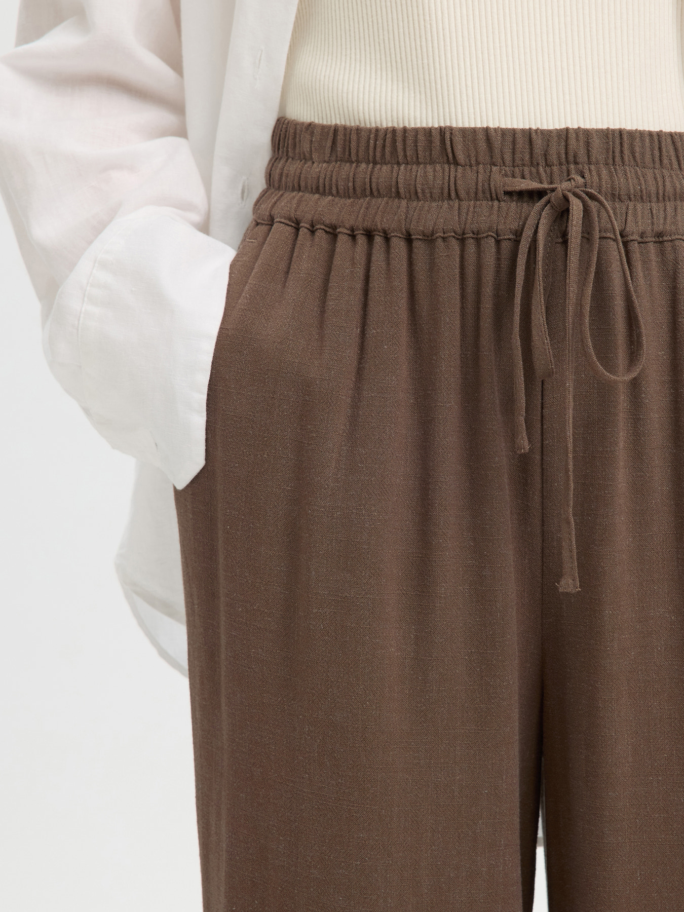 SLWVIVA-GULIA HW LONG SUN PANT NOOS Chocolate Chip - 3