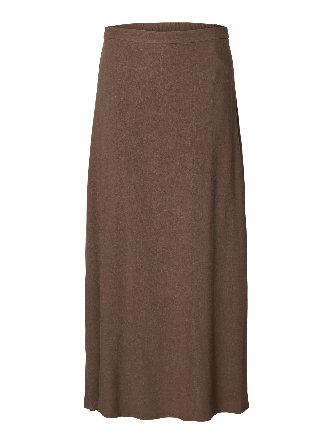 SLWVIVA HW ANKLE LINEN BLEND SKIRT NOOS Chocolate Chip
