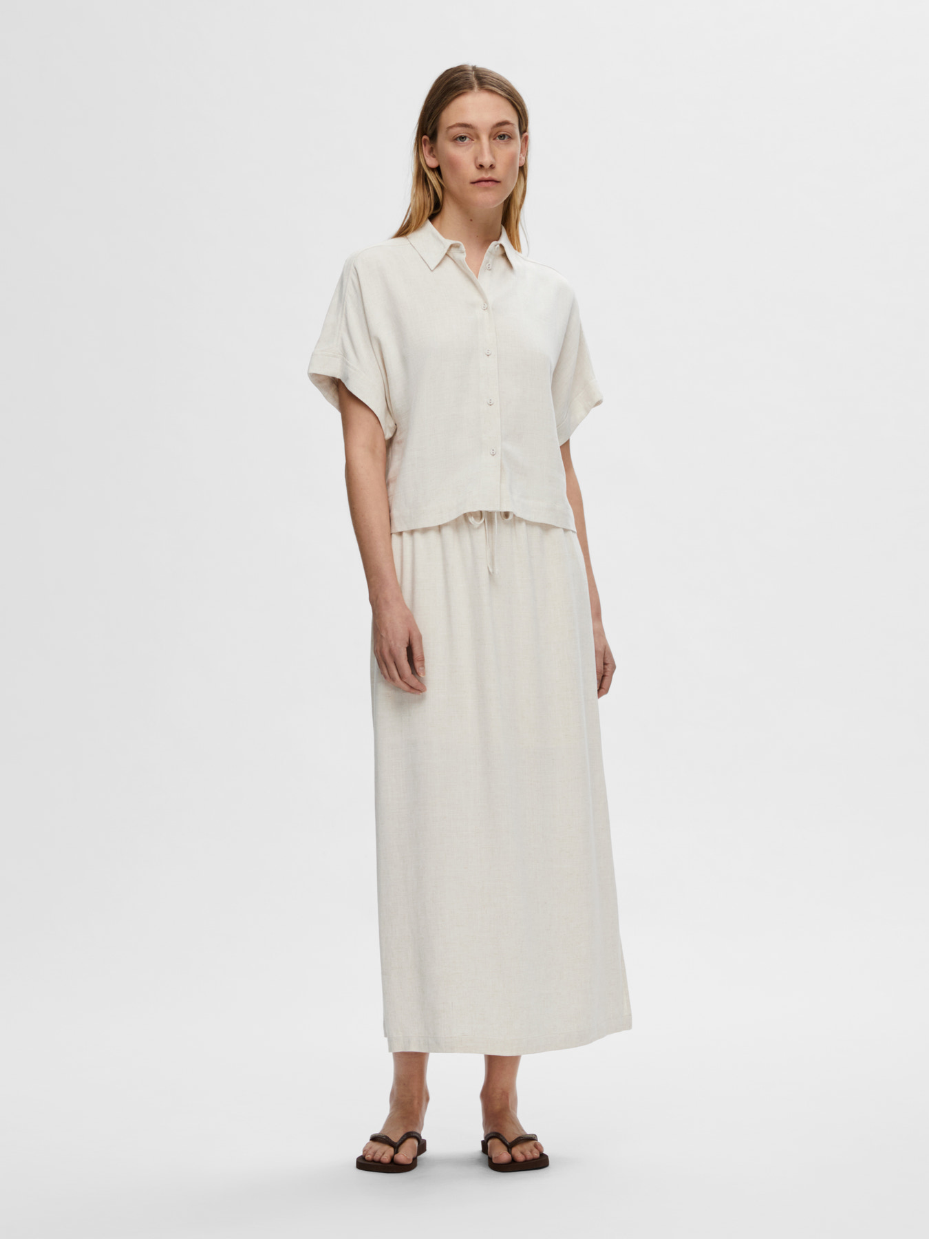 SLWVIVA SS CROPPED SUN SHIRT NOOS Sandshell - 4