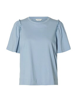 SLWPENELOPE 2/4 RUFFLE TEE NOOS Dusty Blue