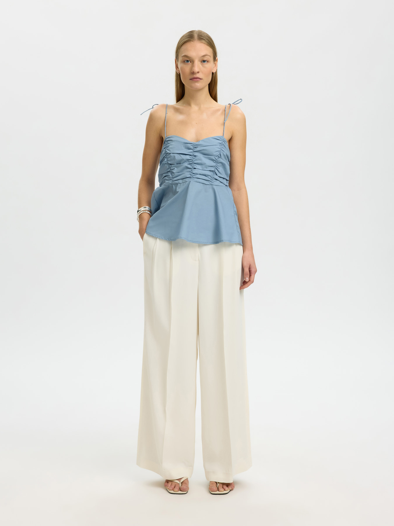 SLFDELIA STRAP TOP B Dusty Blue - 5