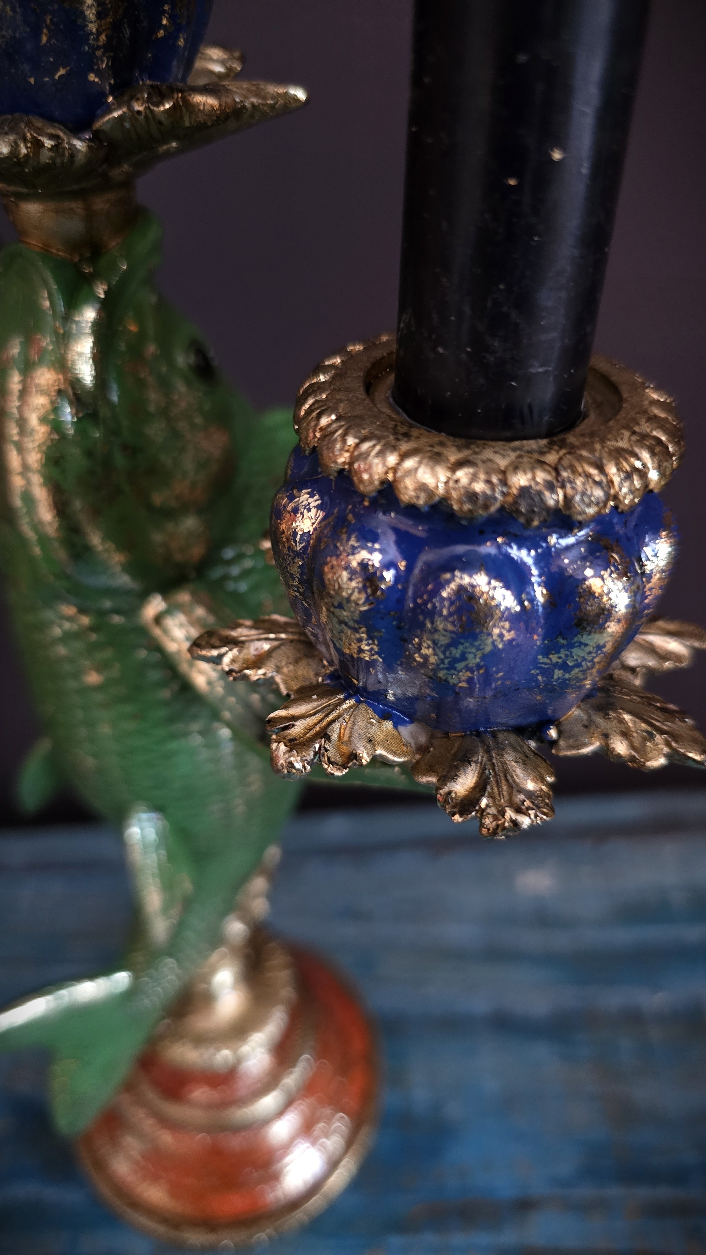 Trearmad Ljusstake - Green Fish - 6