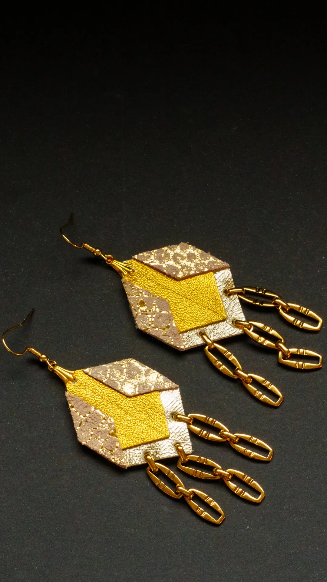 Origami Fusion Leather Chain Guld