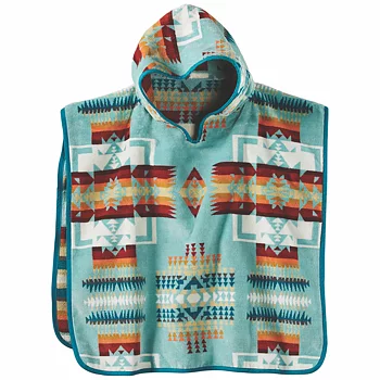 Pendleton kids jaquard hooded towel Aqua