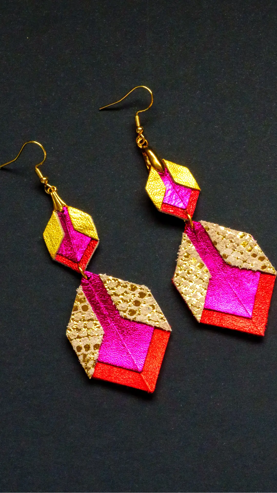Origami Fusion Long Guld-Röd-Rosa