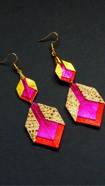 Origami Fusion Long Guld-Röd-Rosa