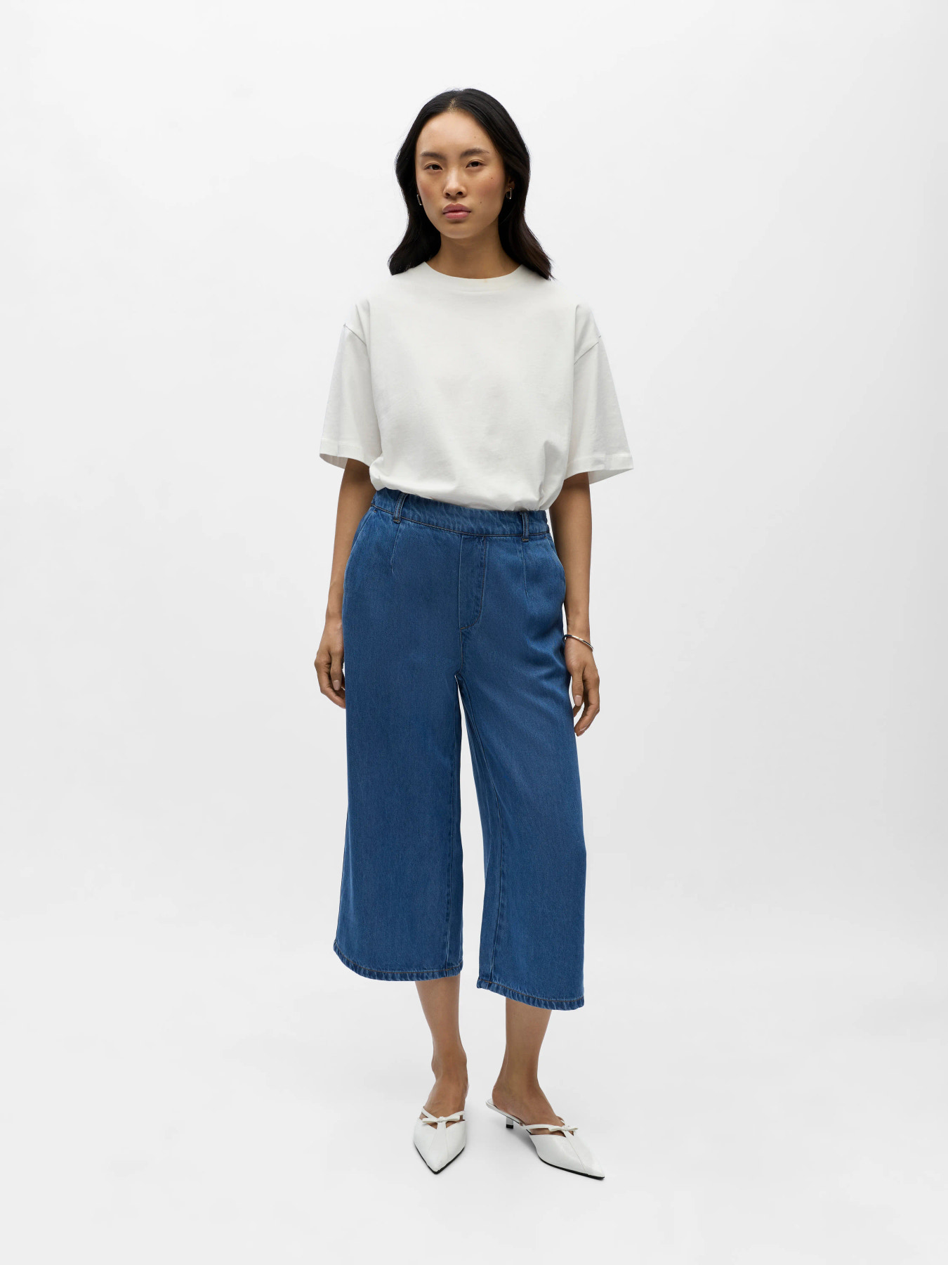 OBJFRAME MW CULOTTE PANT NOOS Medium Blue Denim - 4