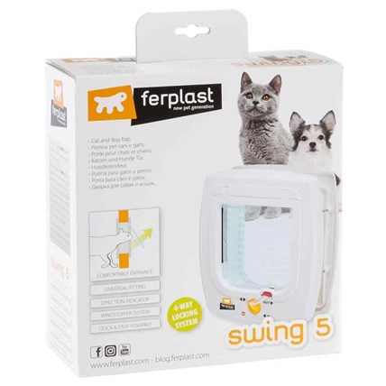 Ferplast - Kattlucka Swing 5 Tunnel Vit