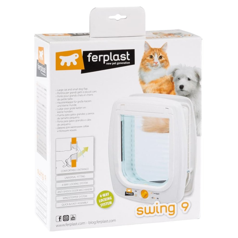 Ferplast - Kattlucka Swing 9 Tunnel Vit