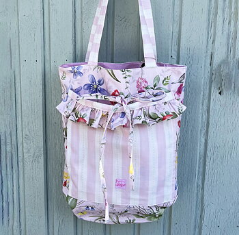 TYGVÄSKA Flora sommar rosa