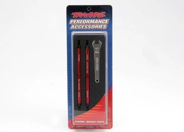 Traxxas Turnbuckles Komplett Styrning/Toe In Alu. 128mm Röd (2)