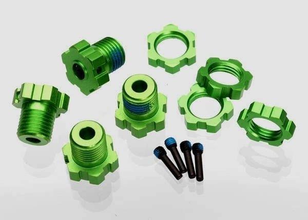 Traxxas Hjulnav & Mutter 17mm Aluminium Grön (4)