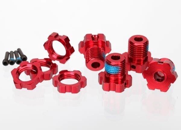 Traxxas Hjulnav & Mutter 17mm Aluminium Röd (4)