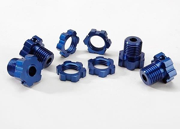 Traxxas Hjulnav & Mutter 17mm Aluminium Blå (4)