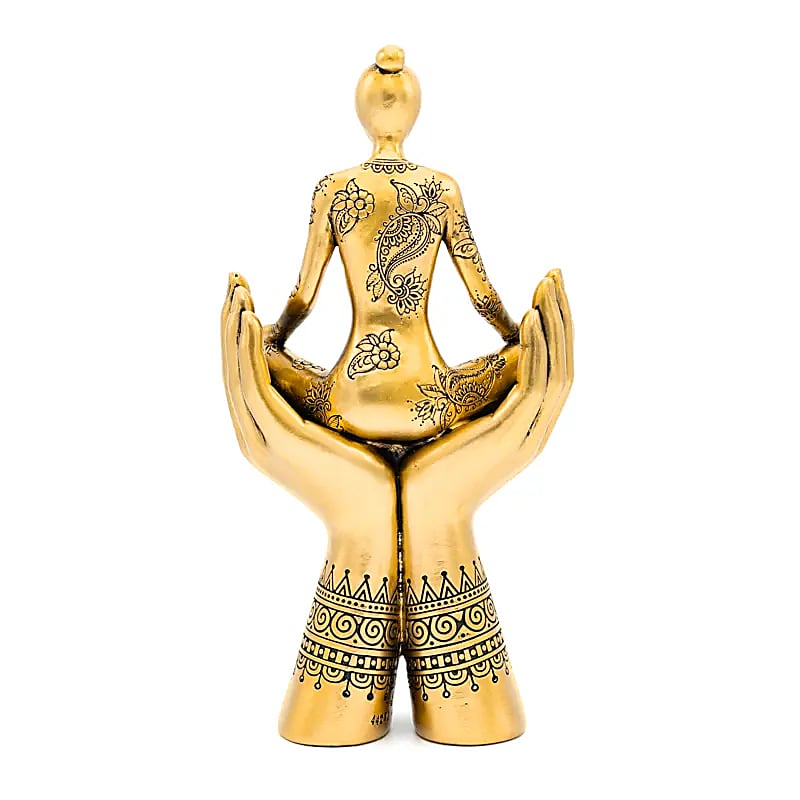 Deco Yoga meditation händer stående i guldfärg - 3