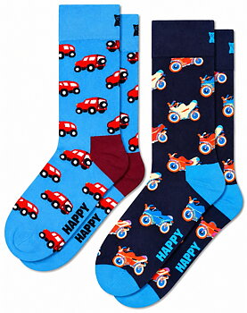2-Pack Happy Socks Cars and Motorcycles Socks