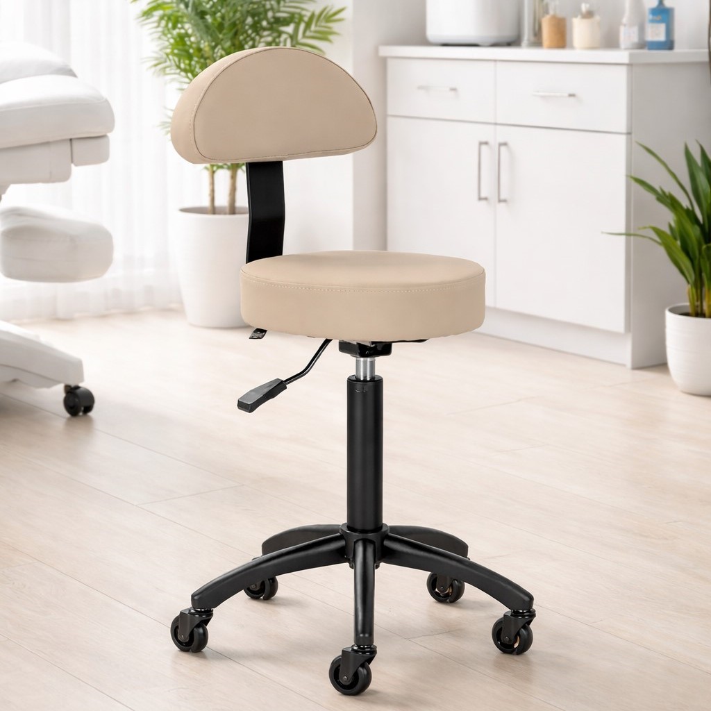 TORUN taburett med ryggstöd, beige - 3