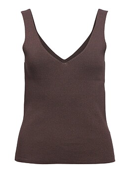 OBJKUNI THESS SL SINGLET KNIT TOP 145 Seal Brown