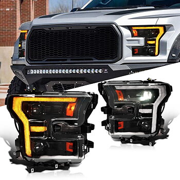 Full LED Strålkastare – NIGHTSTRIKE Black Edition – Gul Blinkers