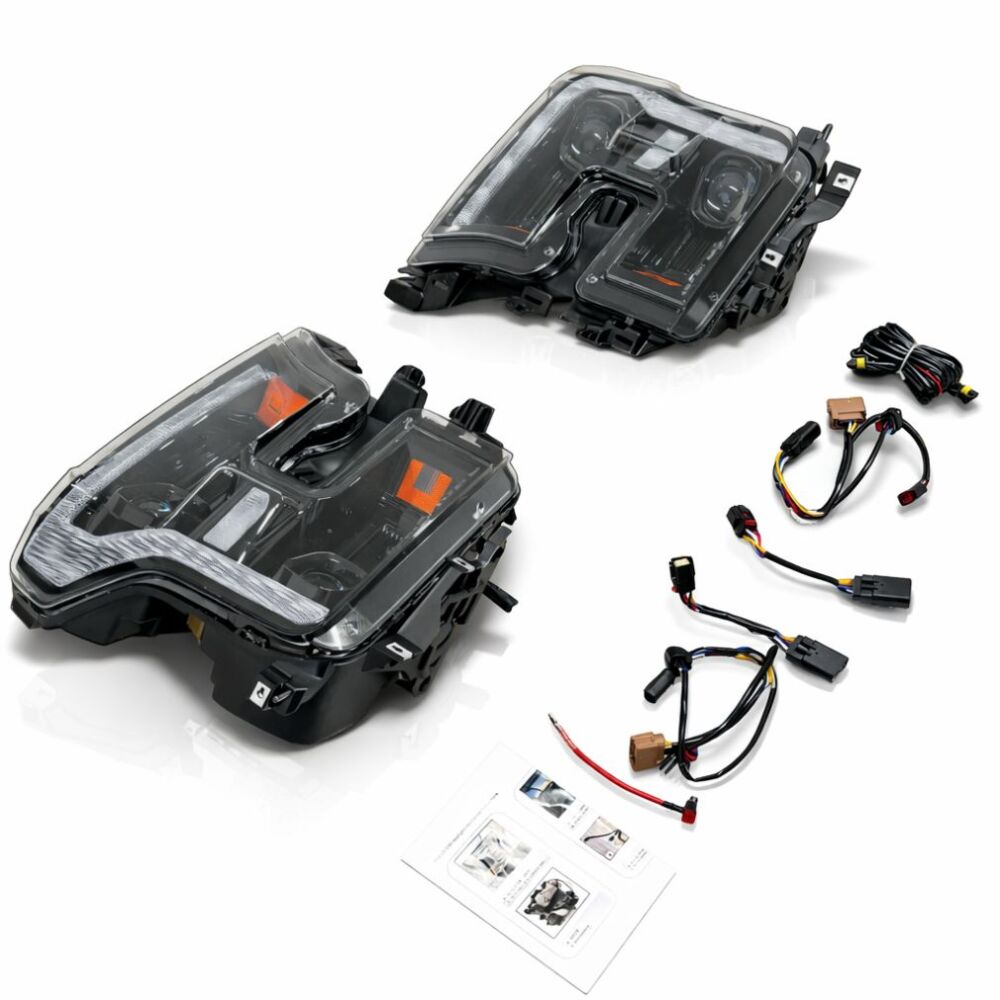 Full LED Strålkastare – NIGHTSTRIKE Black Edition – Gul Blinkers - 3