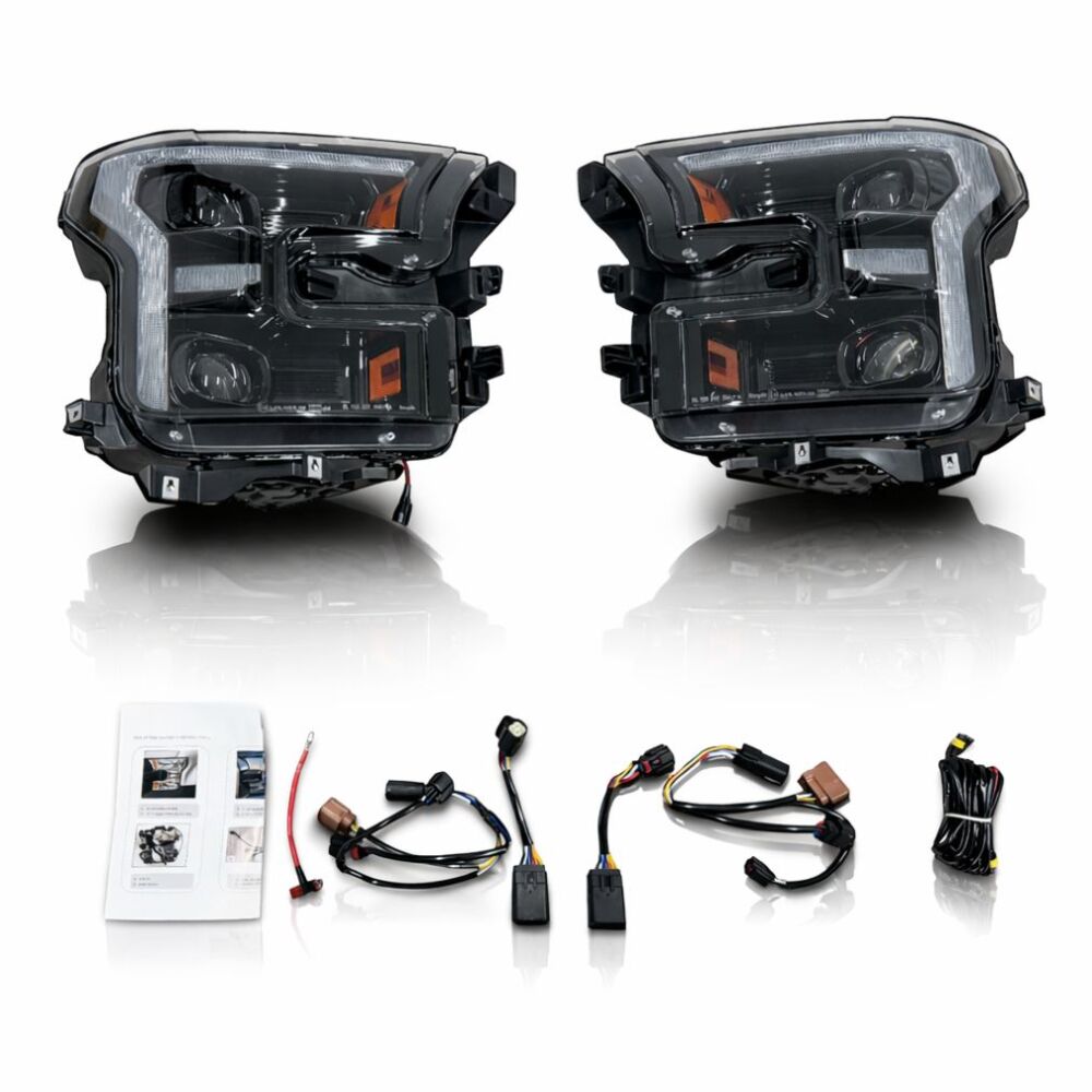 Full LED Strålkastare – NIGHTSTRIKE Black Edition – Gul Blinkers - 2