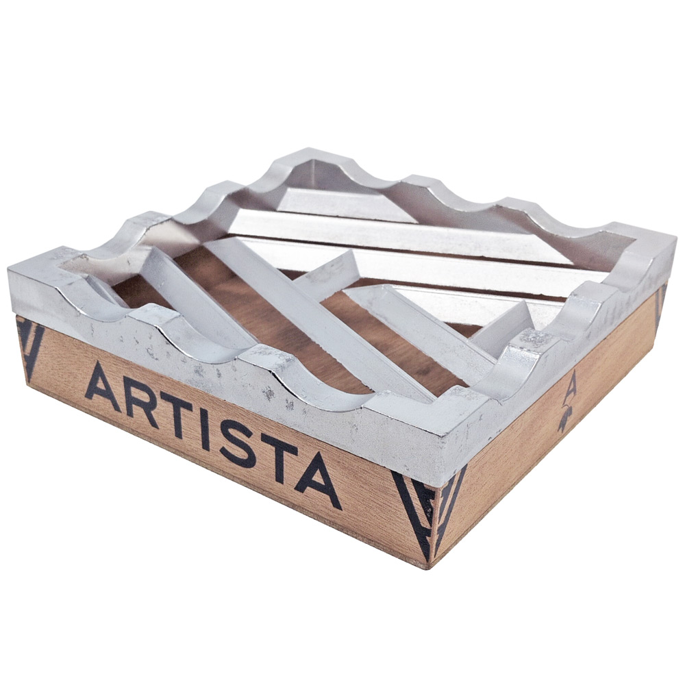 Artista - askfat i metall och trä - 2
